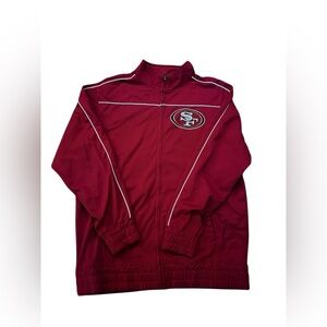 San Francisco 49ers Track Jacket by Majestic - Red Color Jacket - NFL Licensed